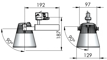 Трековый светильник Glider LED 43W 4000K (с блоком управления DALI)