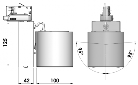 Трековый светильник Hub LED 4000К (с блоком управления DALI)